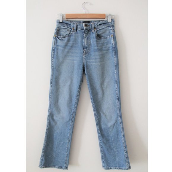KHAITE Benny Faded High-Rise Kick-Flare Jeans 26" / Size 25 / Vintage Blue - Picture 4 of 11